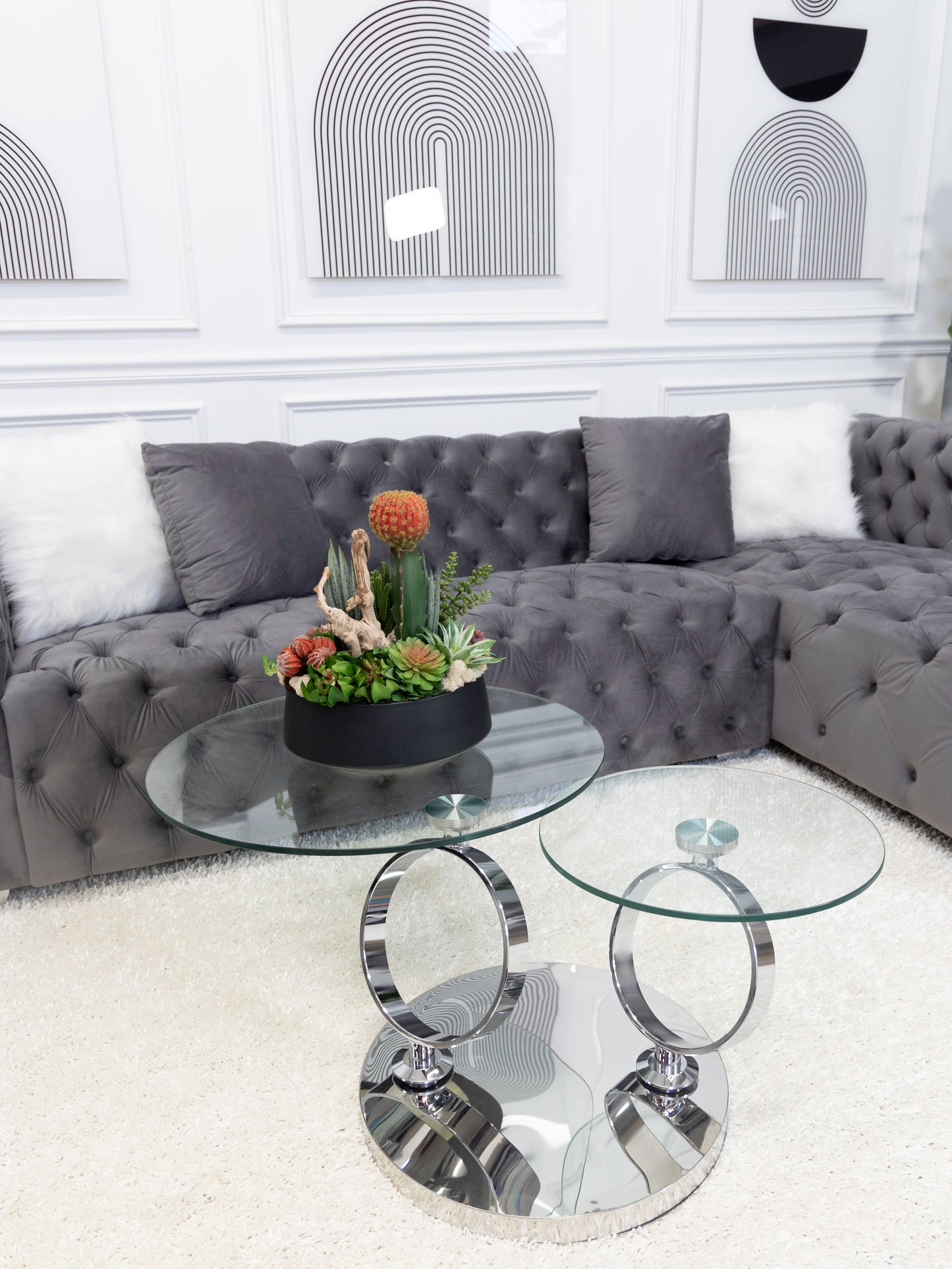 Chaise Sectional - (9)
