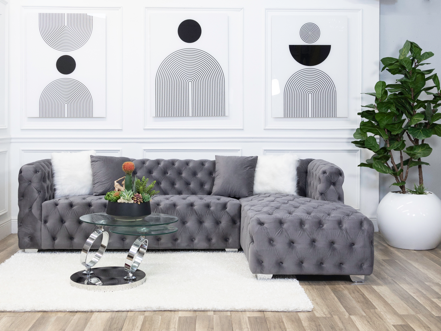 Chaise Sectional - (9)