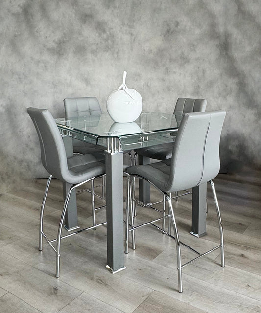JUEGO DE COMEDOR CUADRADO ALTO