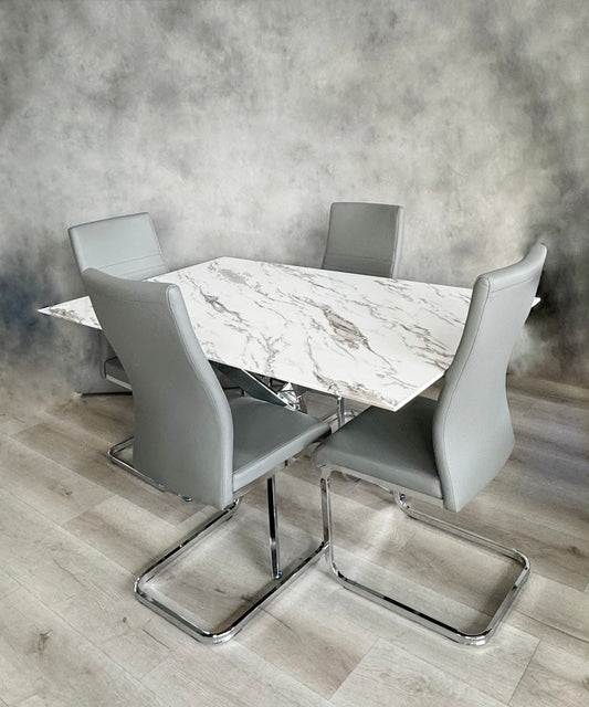 JUEGO DE COMEDOR GLASS TOP CON 4 SILLAS